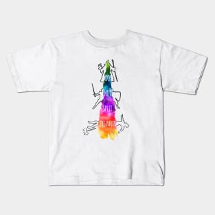 Do Not Split the Party - rainbow & black - LGBTQ+ ttrpg dice Kids T-Shirt